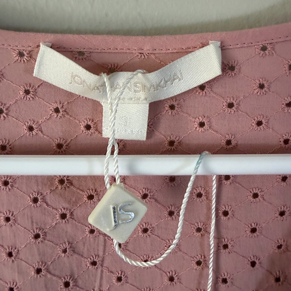 Jonathan Simkhai Embroidered Ruffle Top Pink Small - Picture 6 of 7